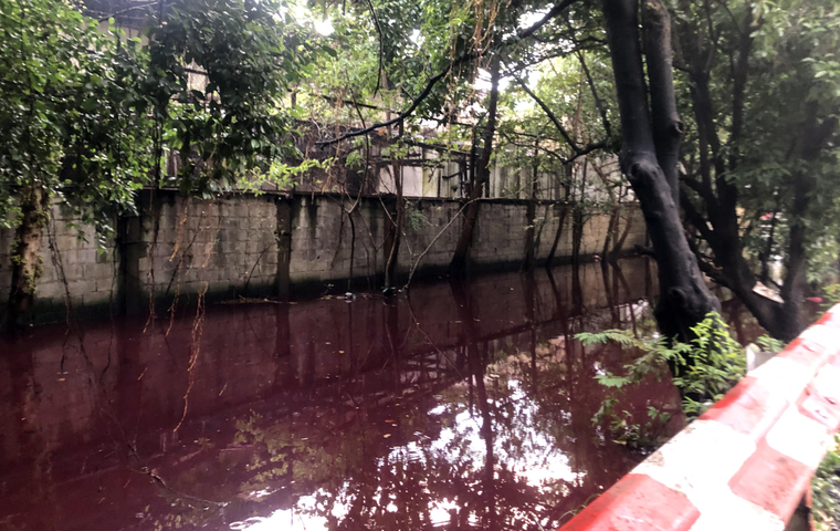 2699/Nước ngập đỏ hai con đường ở TP. Hồ Chí Minh