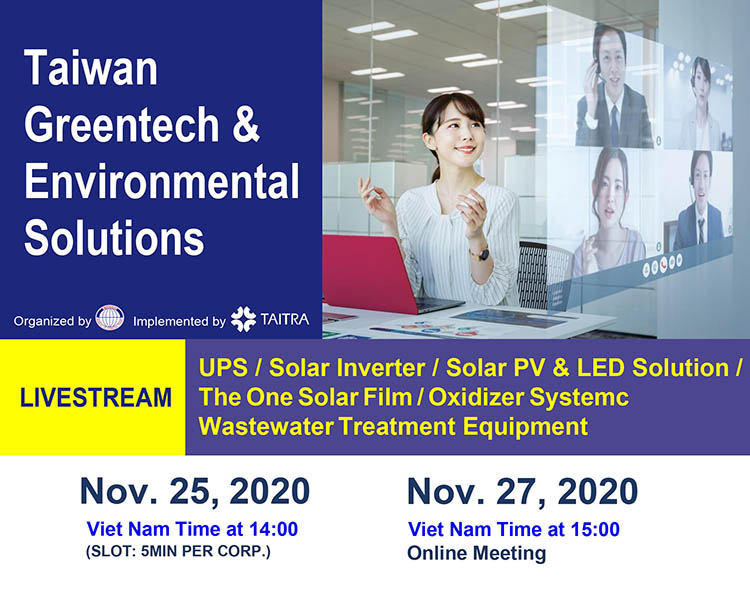 2211/LIVESTREAM Giải pháp môi trường và Thiết bị Công nghệ xanh Đài Loan