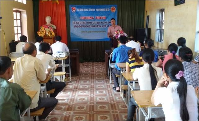 290/Bắc Giang: Tập huấn kỹ thật mô hình xử lý nước, rác thải sinh hoạt bằng vòng tròn chuối