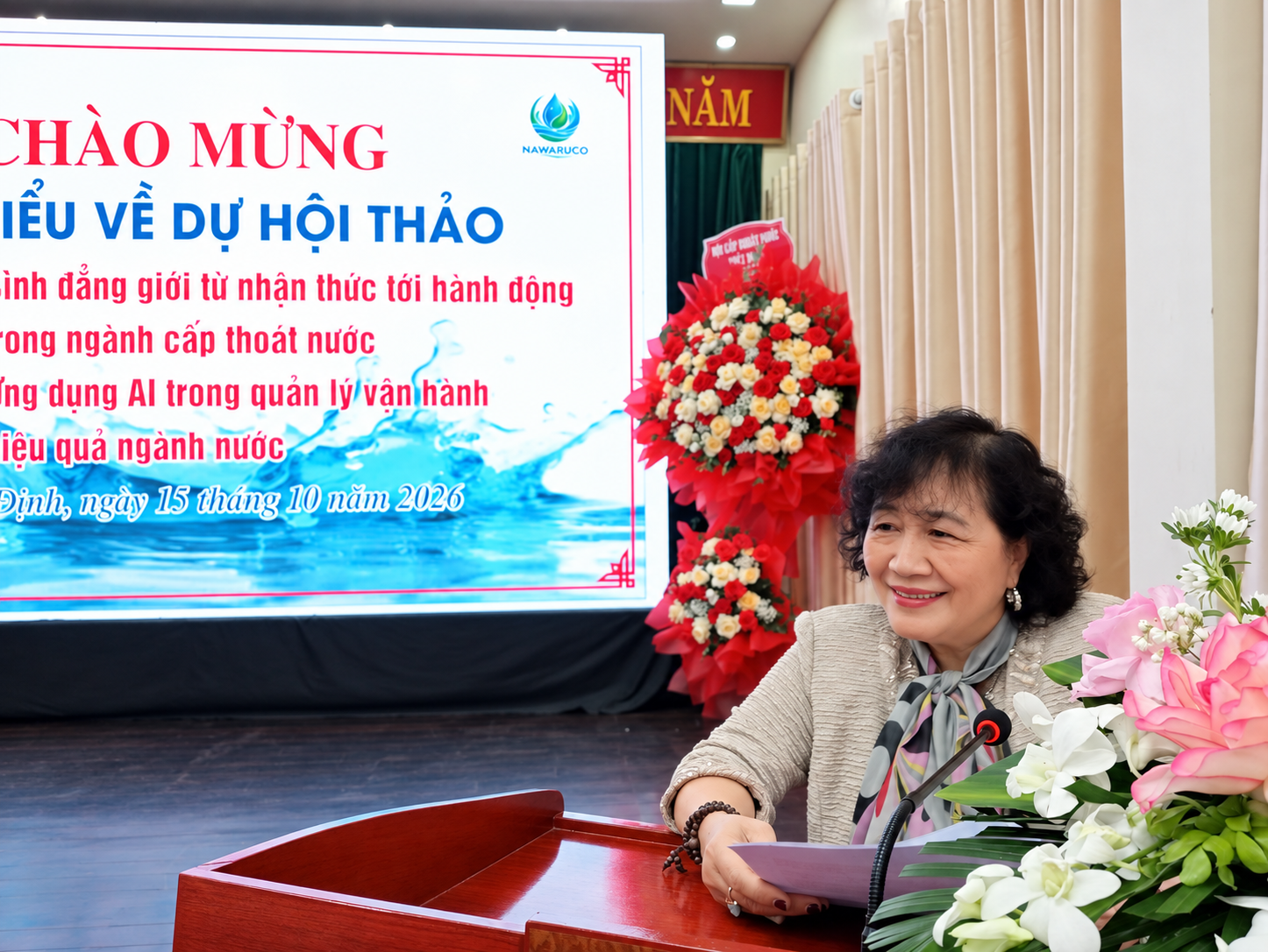 Lãnh đạo VWSA làm việc tại Cấp nước Nông thôn Nam Định nhân dịp 20/10